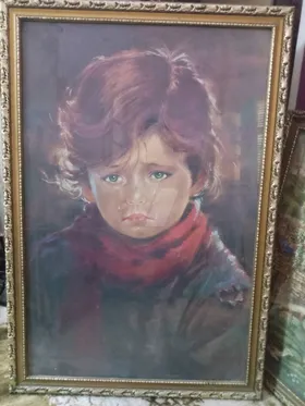 لوحة الطفل الباكي مستعملة 