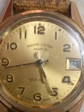 Vintage Favre-Leuba Genève Sea King Gold-Plated Automatic Men's Wristwatch